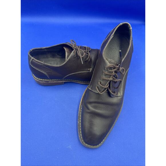 Clarks Mens Derby Oxford Shoes Size 8.5G Leather Lace Brown - Picture 1 of 8